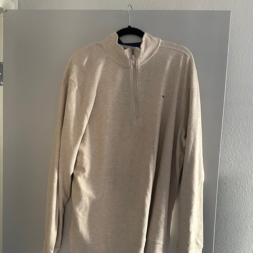 Vineyard Vines Men's Light Tan Zip-Up Sweater
